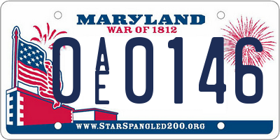 MD license plate 0AE0146