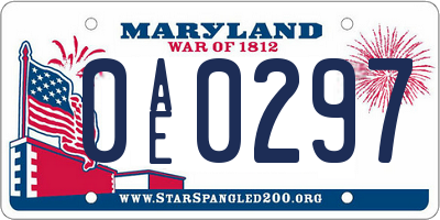 MD license plate 0AE0297