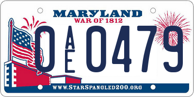 MD license plate 0AE0479