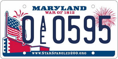MD license plate 0AE0595