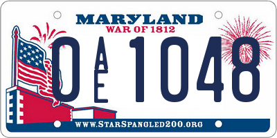 MD license plate 0AE1048