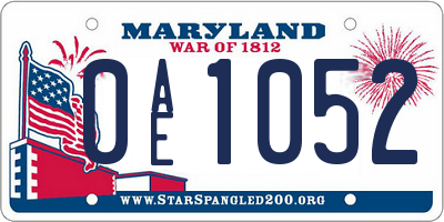 MD license plate 0AE1052