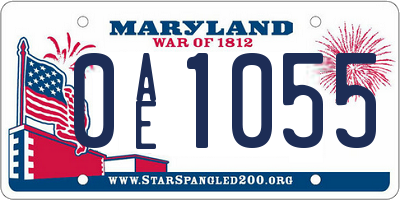 MD license plate 0AE1055