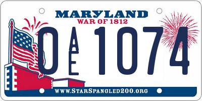 MD license plate 0AE1074
