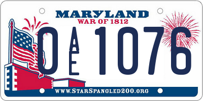 MD license plate 0AE1076