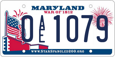 MD license plate 0AE1079