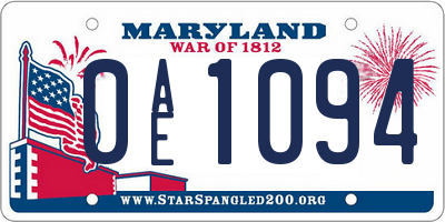 MD license plate 0AE1094