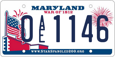 MD license plate 0AE1146