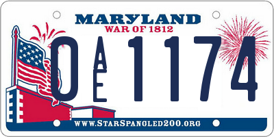 MD license plate 0AE1174