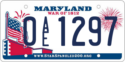 MD license plate 0AE1297