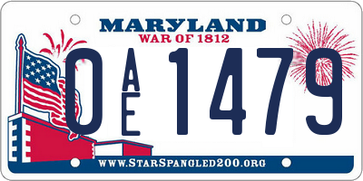 MD license plate 0AE1479