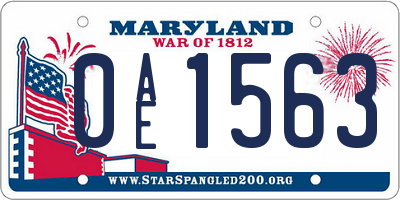 MD license plate 0AE1563