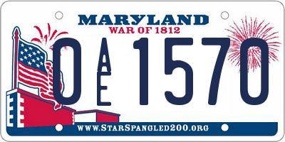 MD license plate 0AE1570