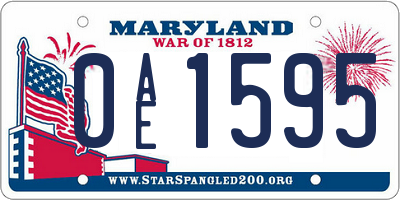 MD license plate 0AE1595