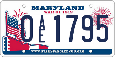 MD license plate 0AE1795