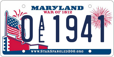 MD license plate 0AE1941