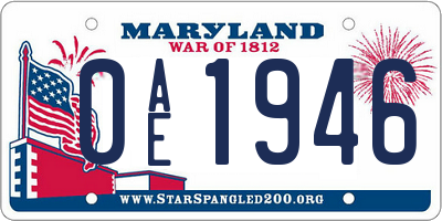 MD license plate 0AE1946