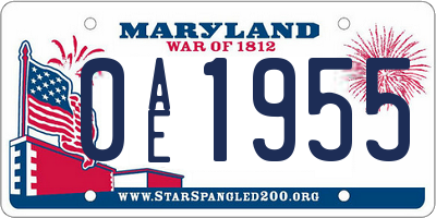 MD license plate 0AE1955