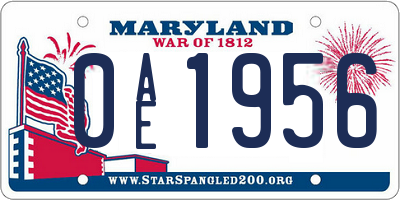 MD license plate 0AE1956