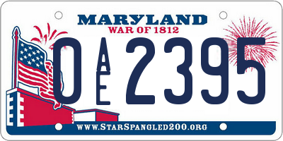 MD license plate 0AE2395