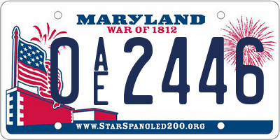 MD license plate 0AE2446
