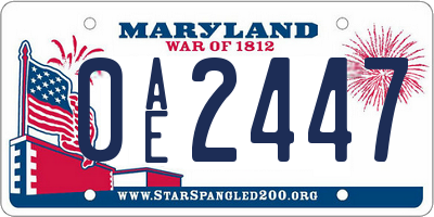 MD license plate 0AE2447