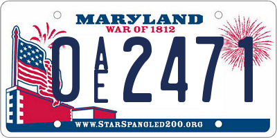 MD license plate 0AE2471