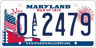 MD license plate 0AE2479