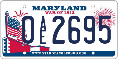 MD license plate 0AE2695