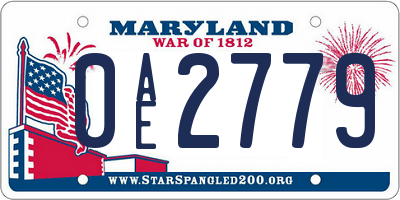MD license plate 0AE2779