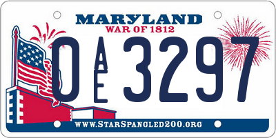 MD license plate 0AE3297