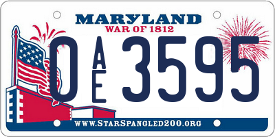 MD license plate 0AE3595
