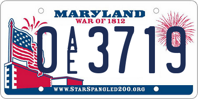 MD license plate 0AE3719