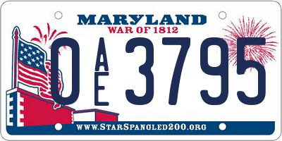 MD license plate 0AE3795