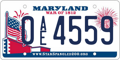 MD license plate 0AE4559