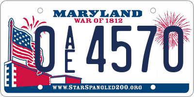 MD license plate 0AE4570
