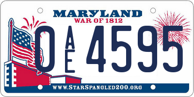 MD license plate 0AE4595