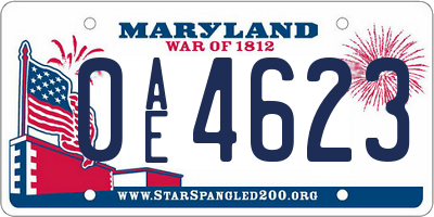 MD license plate 0AE4623