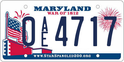 MD license plate 0AE4717