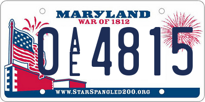 MD license plate 0AE4815