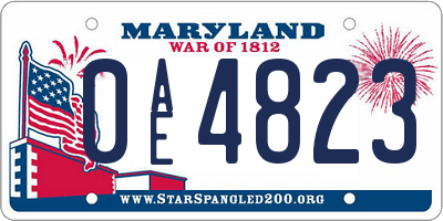 MD license plate 0AE4823