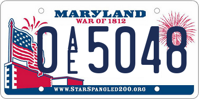MD license plate 0AE5048