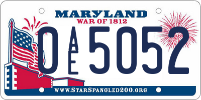 MD license plate 0AE5052