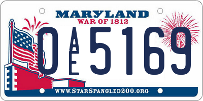 MD license plate 0AE5169
