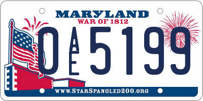 MD license plate 0AE5199