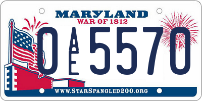 MD license plate 0AE5570
