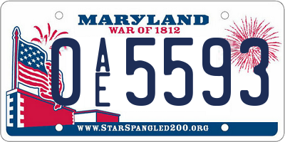 MD license plate 0AE5593