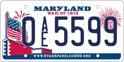 MD license plate 0AE5599