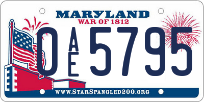 MD license plate 0AE5795