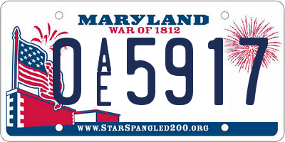 MD license plate 0AE5917